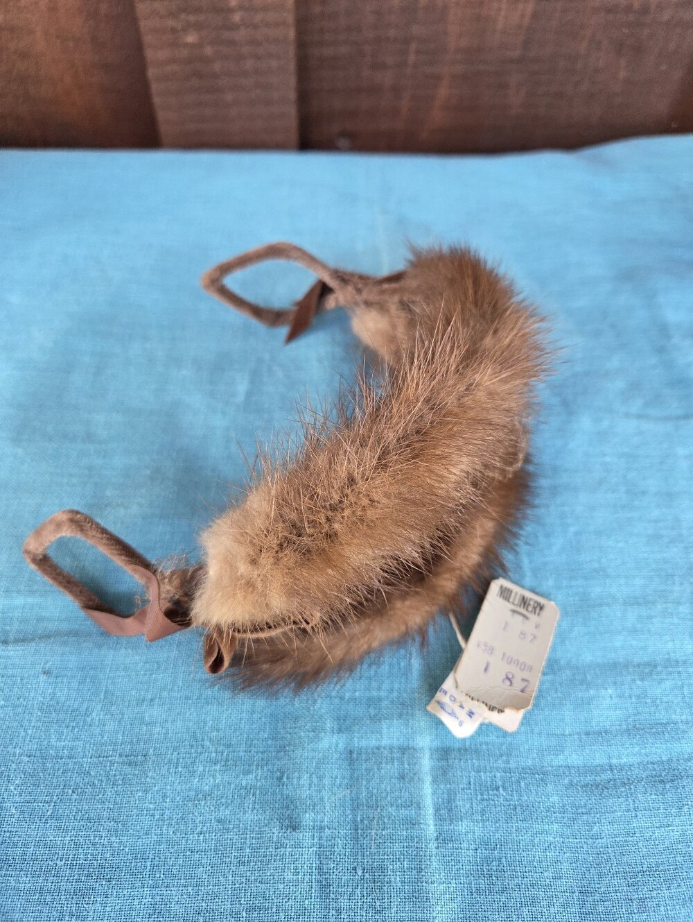 Vintage Mink Fur Hat w/ Millinery TAGS Headband Crown - Picture 8 of 8